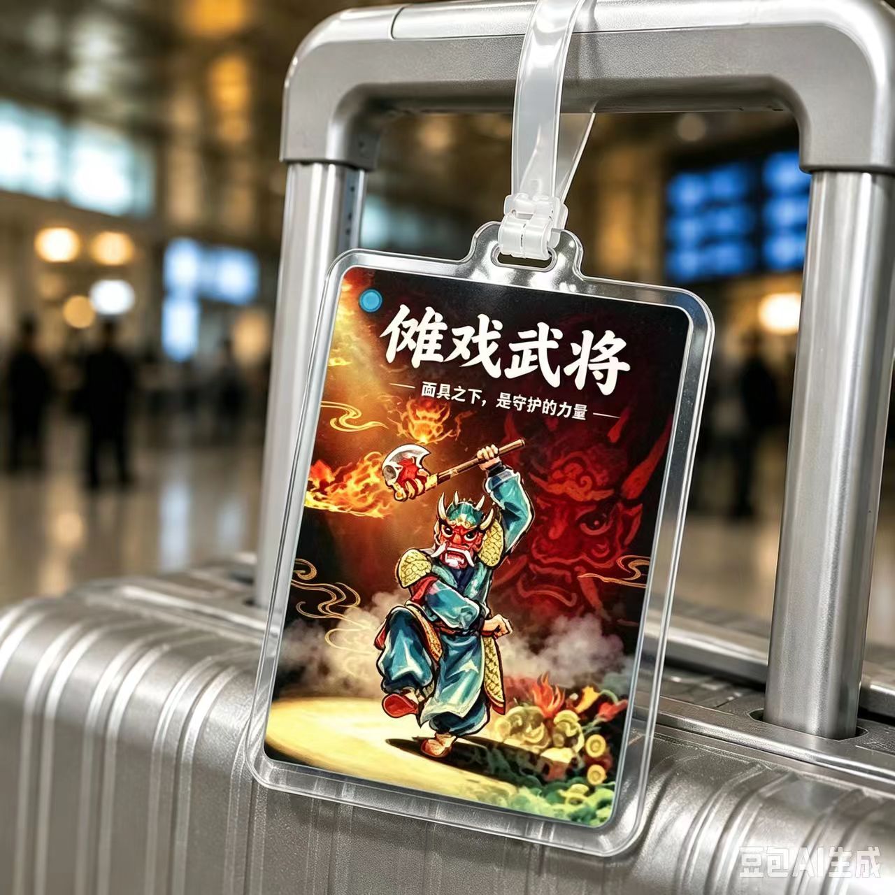 傩戏武将海报行李牌